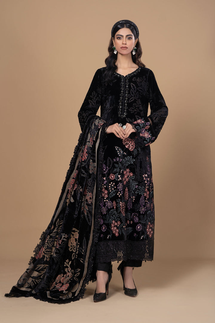 Suit Black DLS-1102 Stitched Linen DLS1102-SML-BLK