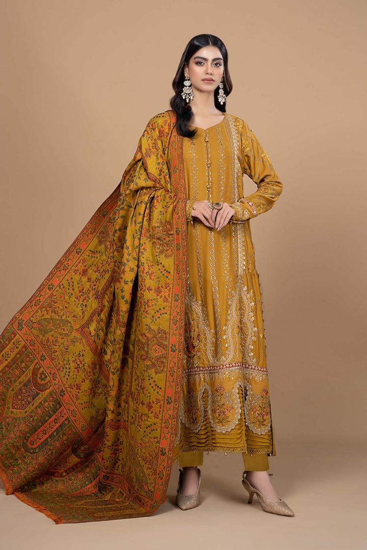 Suit Mustard DLS-1110 Stitched Linen DLS1110-SML-MTD
