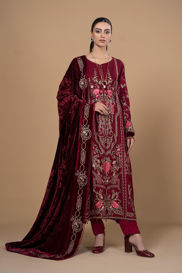 Suit Deep Pink DLS-1112 Stitched Linen DLS1112-SML-DPK