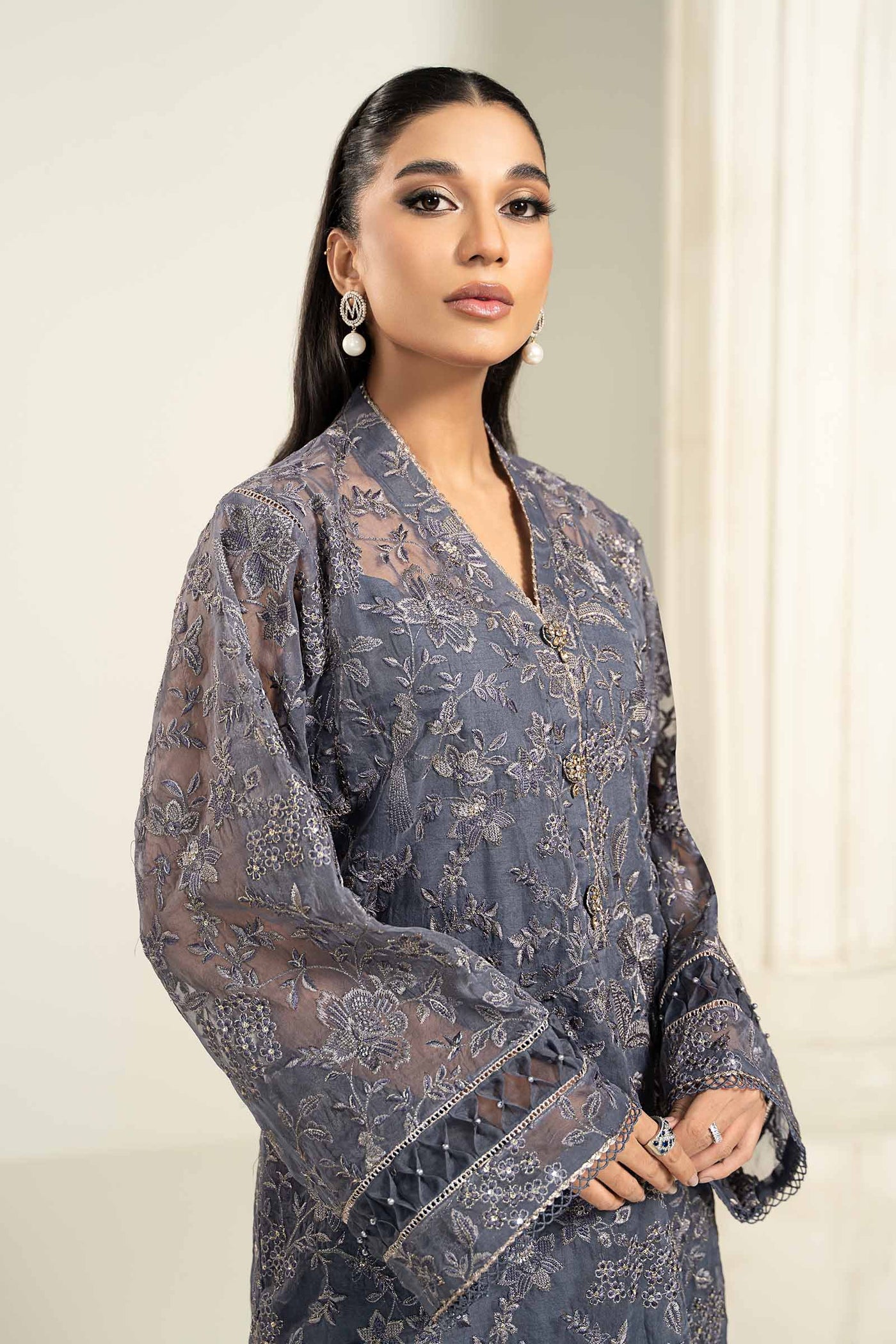 Embroidered Organza Dupatta | LF-711-D