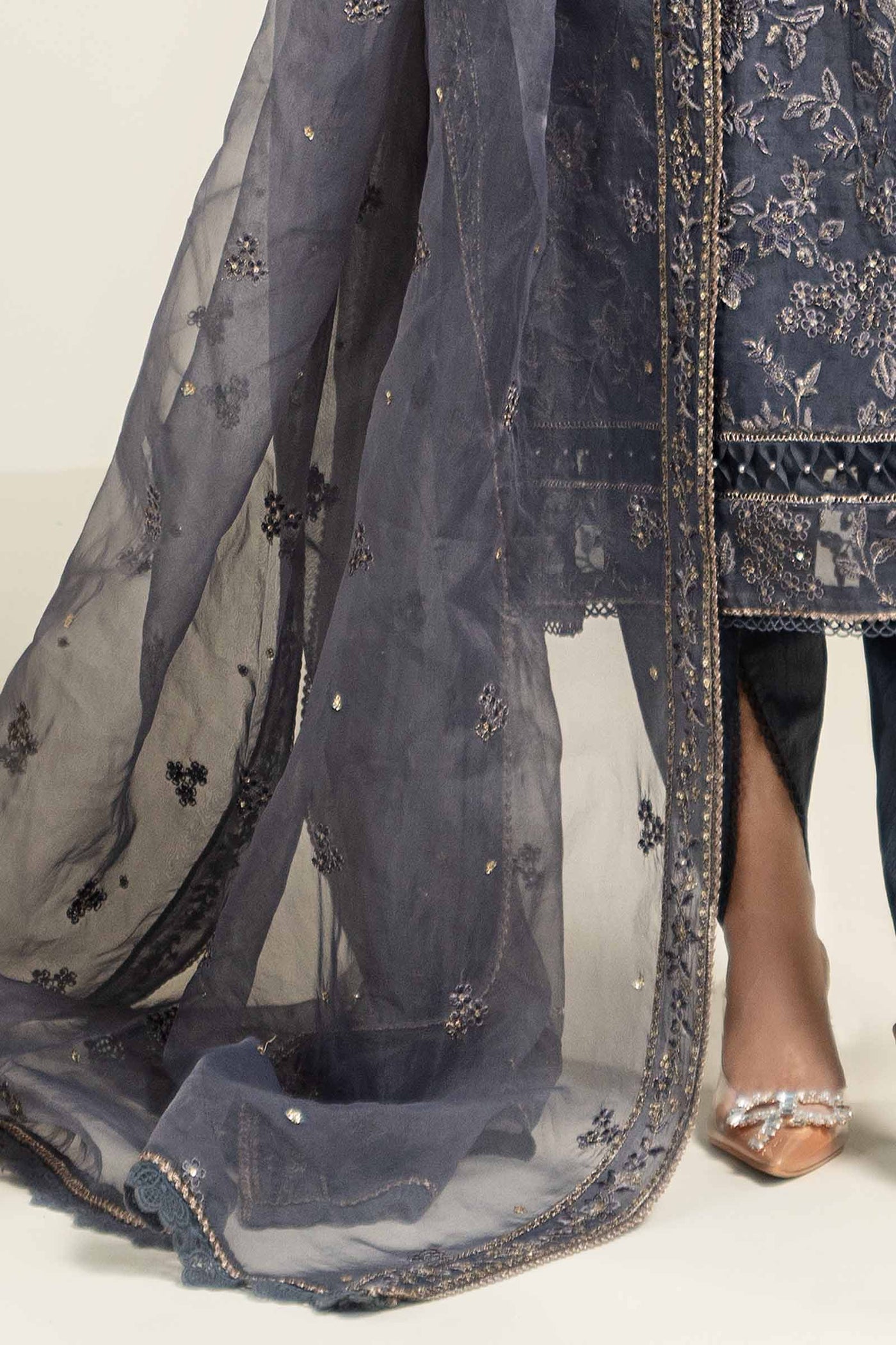 Embroidered Organza Dupatta | LF-711-D