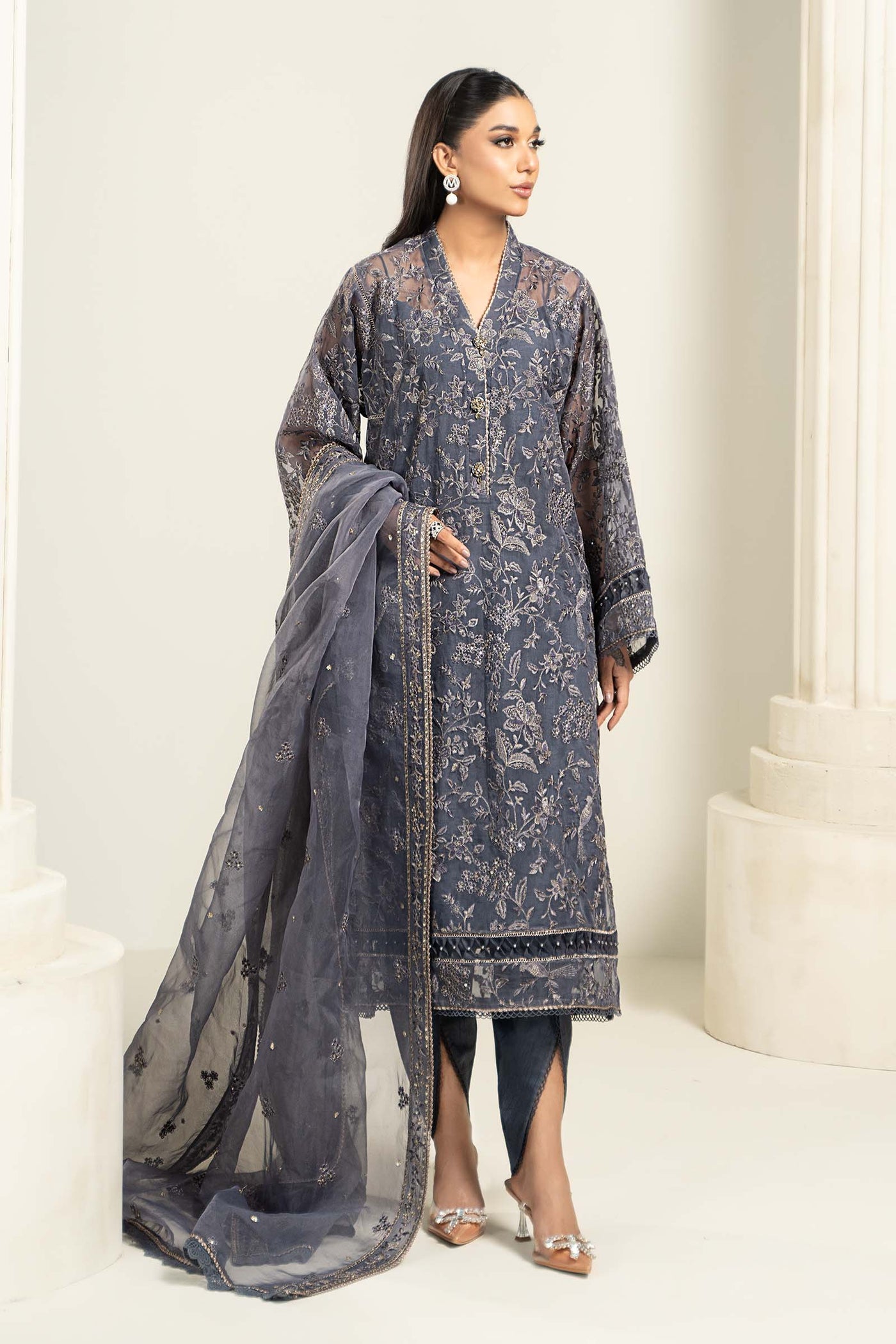 Embroidered Organza Dupatta | LF-711-D