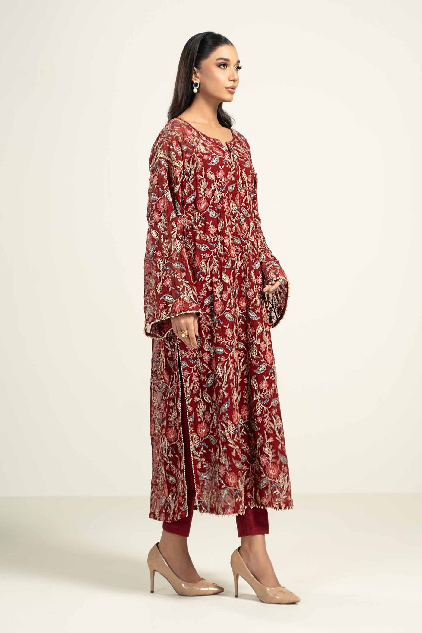 Embroidered Chiffon Dupatta | LF-719-D