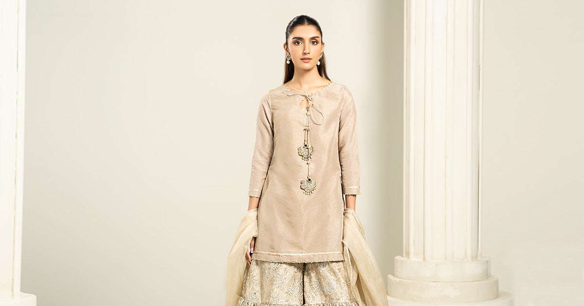 Embroidered Zari Net Dupatta | LF-726-D