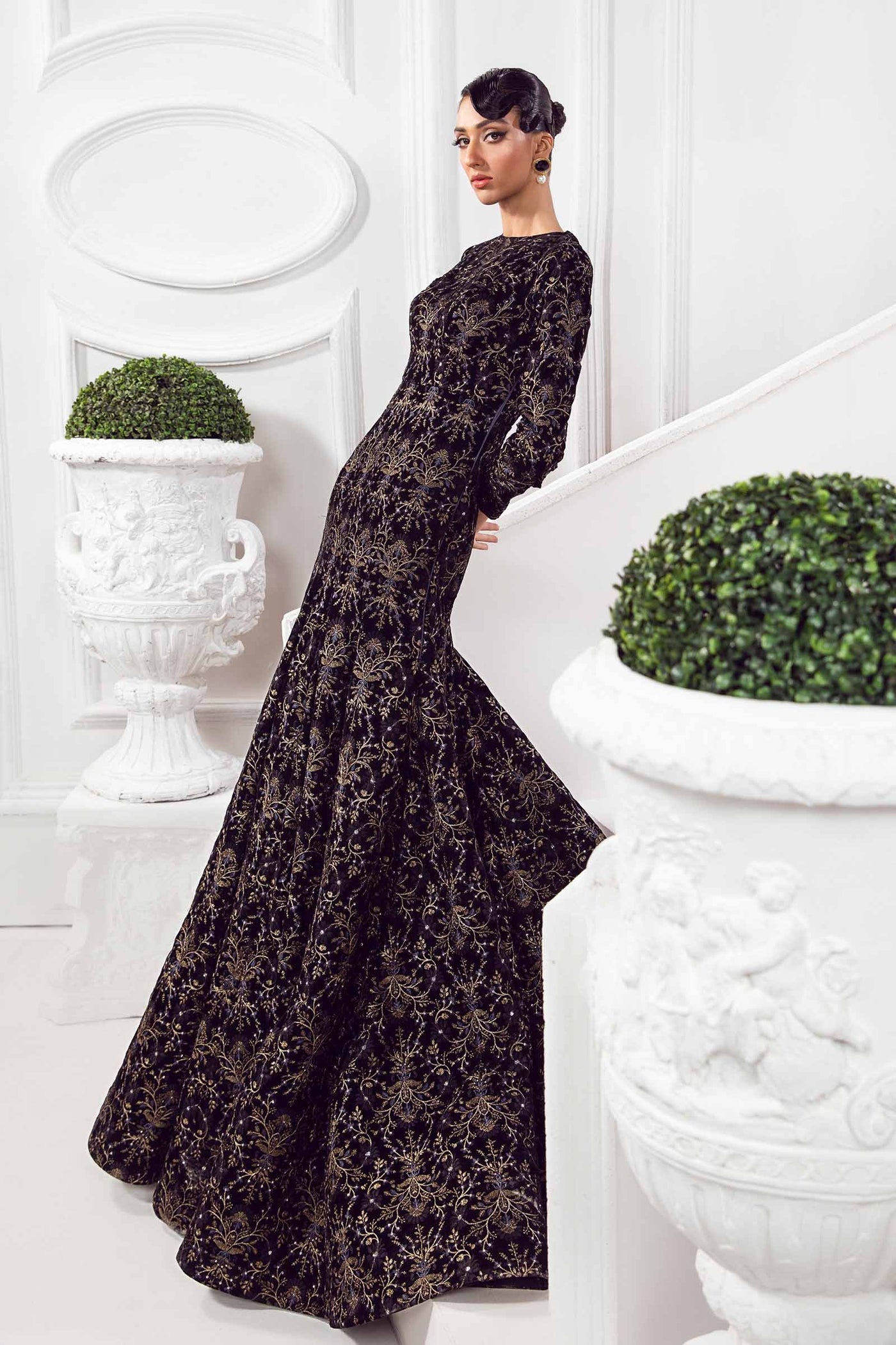 Embroidered Velvet Fabric | LF-734-S