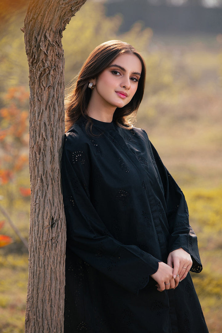 Embroidered Cambric Co-Ord Set | MB-EF24-160 m-basic Top Picks 2024 MB24160-ESM-BLK