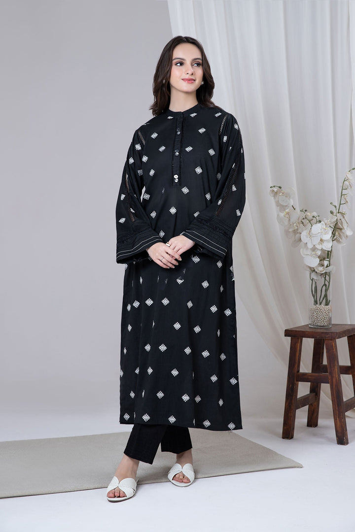 Embroidered Lawn Shirt | MB-EF24-42 m-basic Top Picks 2024 MBE2442-ESM-BLK