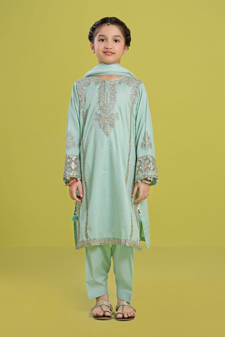 3 Piece Embroidered Dobby Suit | MKD-EF24-02 Mommy & Me MKD2402-023-FRZ