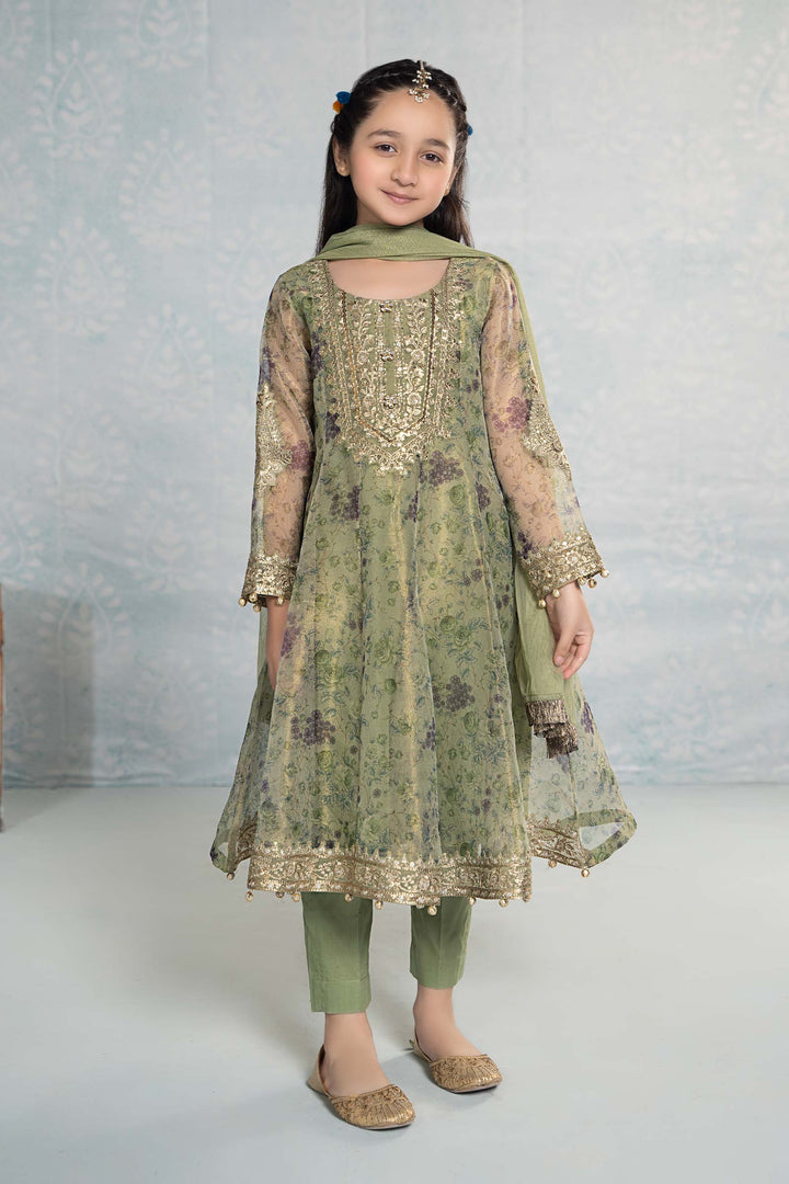 3 Piece Masoori Net Suit | MKD-EF24-35 Mommy & Me MKD2435-023-GRN