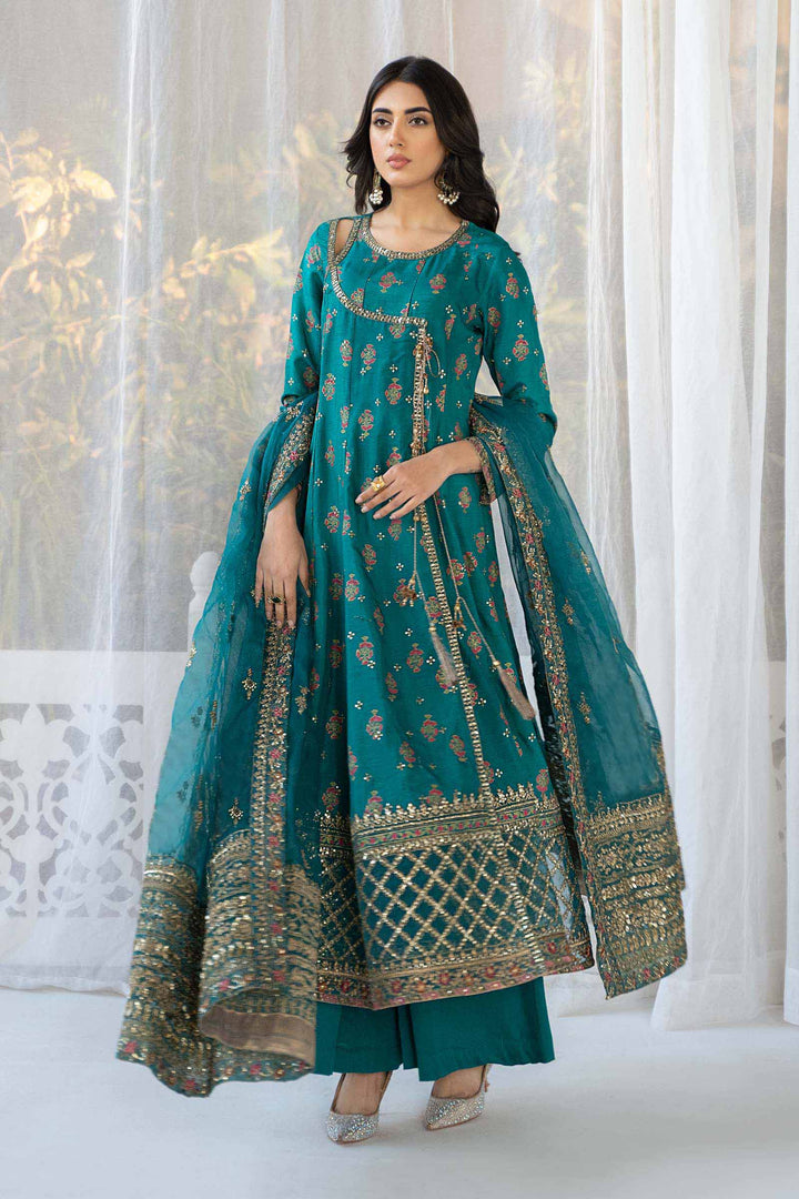 3 Piece Printed Raw Silk Suit | SF-EF24-23 Mommy & Me SFF2423-ESM-TEL