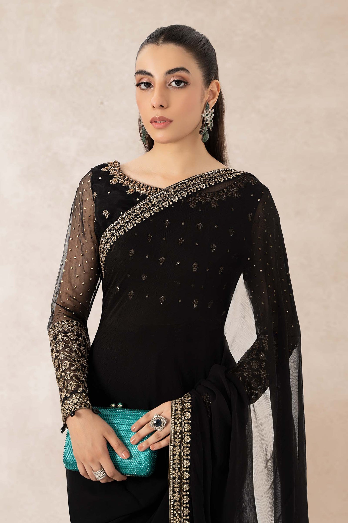Embroidered Organza Saree | SF-PF24-08