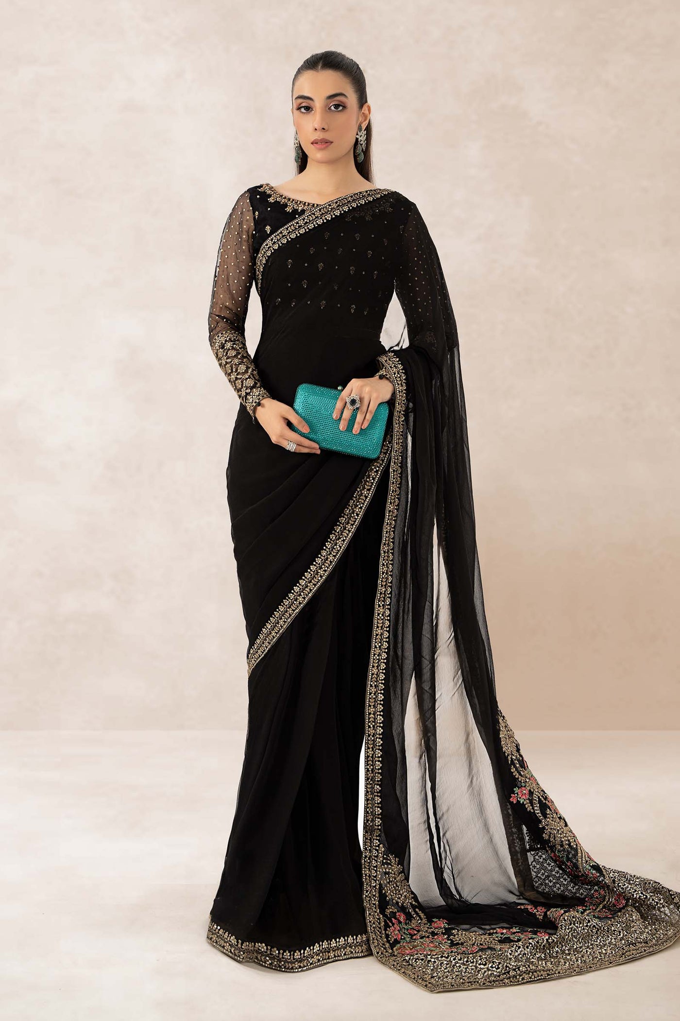 Embroidered Organza Saree | SF-PF24-08