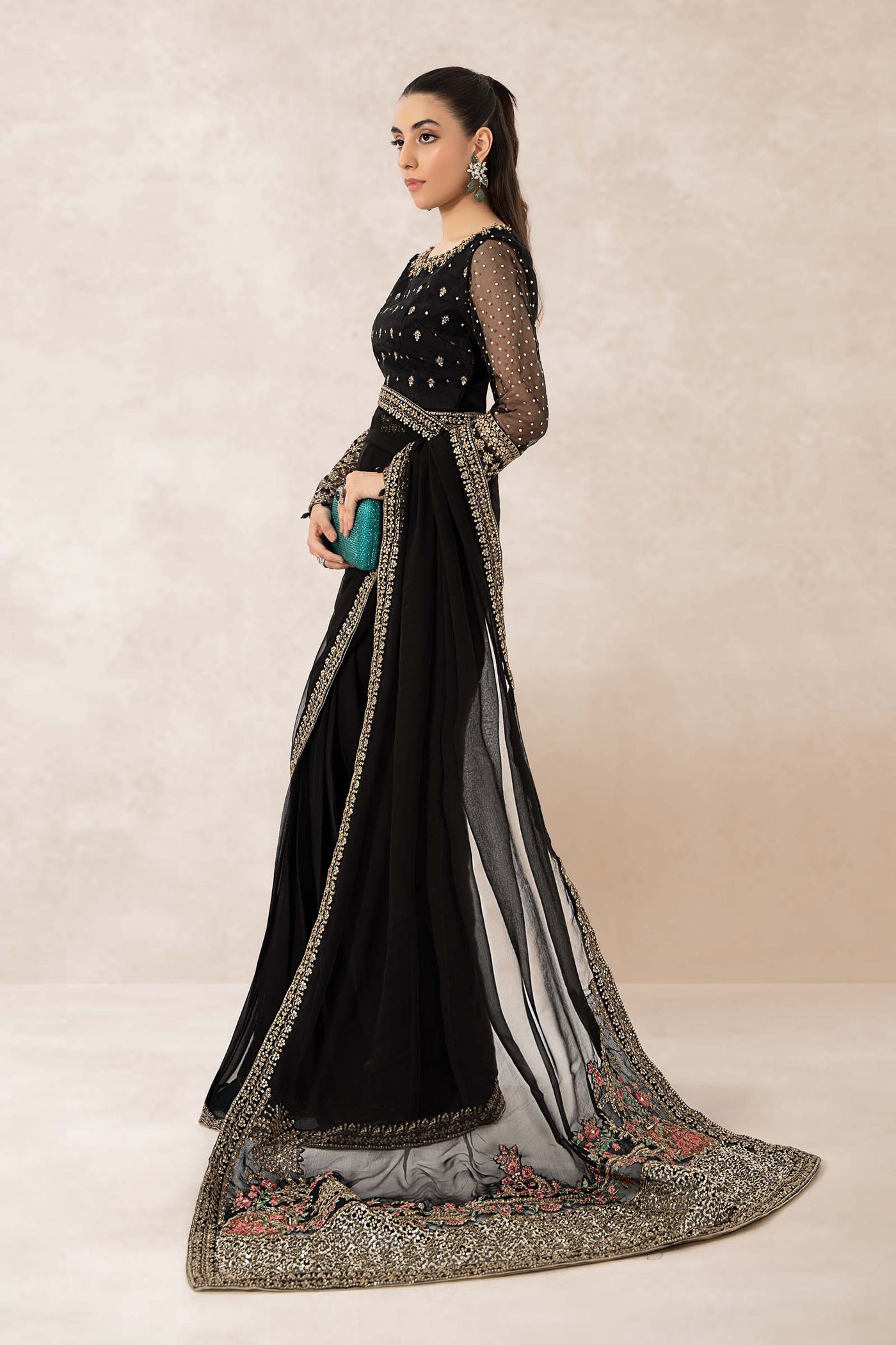 Embroidered Organza Saree | SF-PF24-08