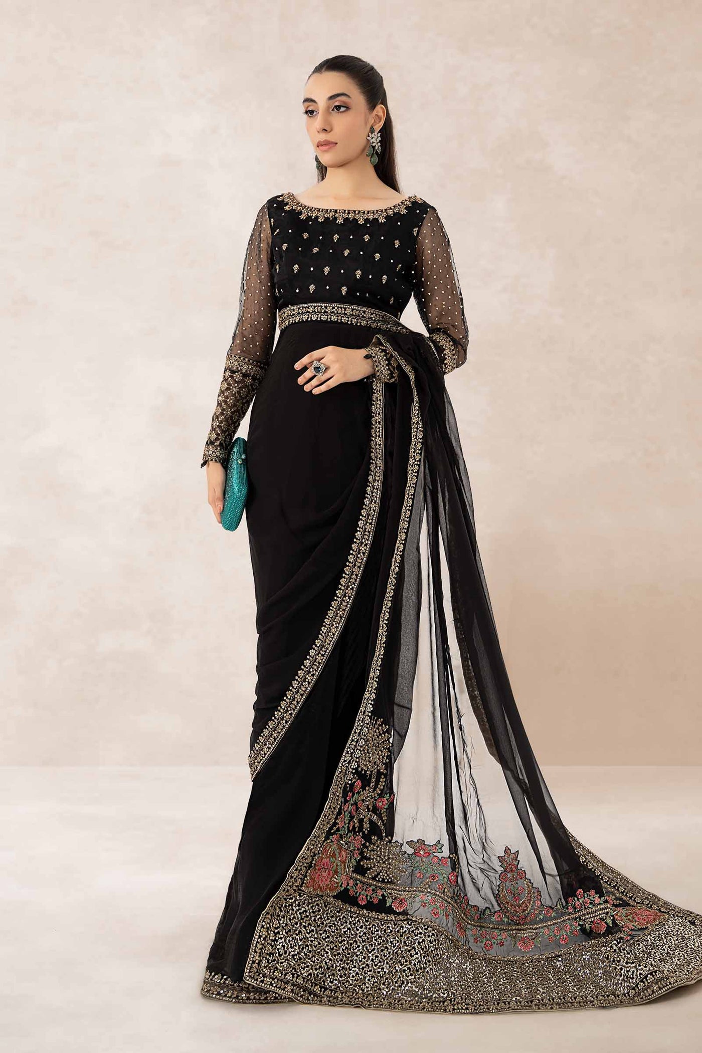 Embroidered Organza Saree | SF-PF24-08